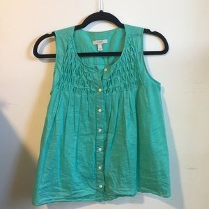 J. Crew Sleeveless Smocked Top